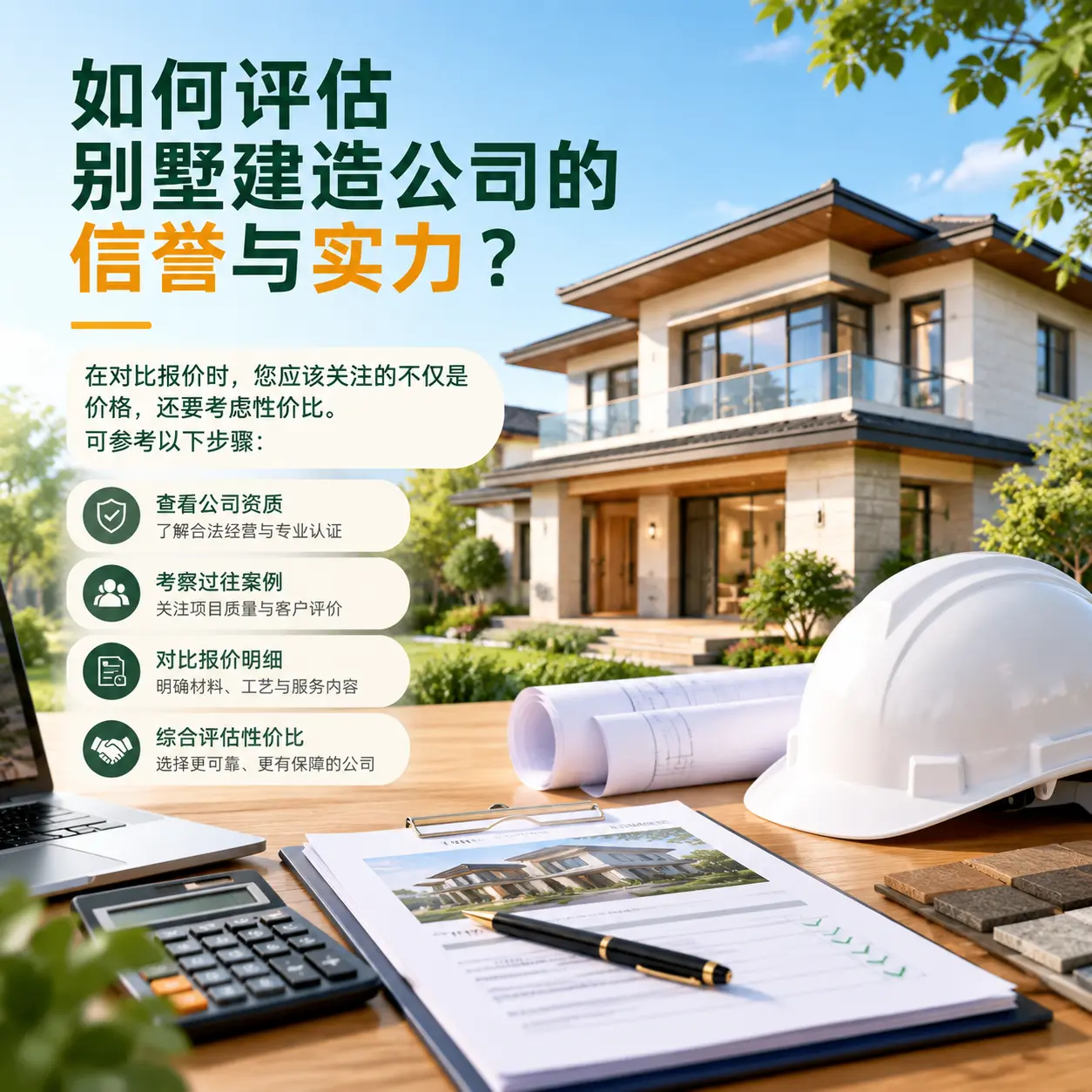 如何评估 册亨 别墅建造公司的信誉与实力？